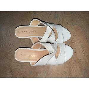 Jack Rogers Jackie Mid Wedge leather in white size 9